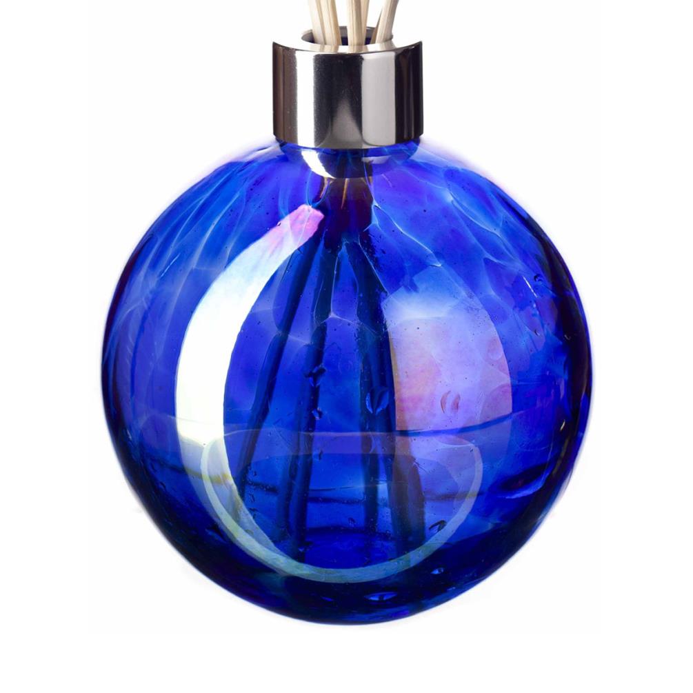 Amelia Art Glass Solid Metallic Blue Sphere Reed Diffuser Extra Image 1